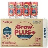 Thùng sữa bột pha sẵn NutiFood Grow Plus+ đỏ ít đường 180ml 48 hộp