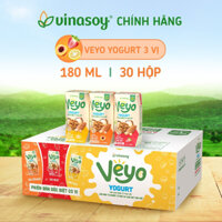 Thùng Sữa chua uống từ thực vật Veyo Yogurt vị Đào Tiên Nhật (30 Hộp x 180ml) - Vinasoy