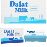 Thùng sữa Đà Lạt milk 48 hộp/180ml ( có đường, ít đường, không đường) - Date 19/2/2025
