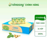 THÙNG SỮA ĐẬU NÀNH FAMI CANXI CÓ ĐƯỜNG (36 hộp-200ml), COMBO 3 THÙNG TẶNG 1 BỊCH - ĂN VẶT H2