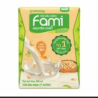 Thùng sữa đậu nành Fami Nguyên chất ít đường (36 hộp x 200ml) deta mới