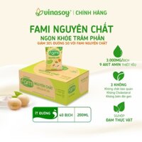 Thùng sữa đậu nành Fami Nguyên chất ít đường (40 bịch x 200ml)