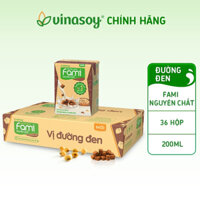 Thùng sữa đậu nành Fami Nguyên Chất vị đường đen (36 hộp x 200ml)