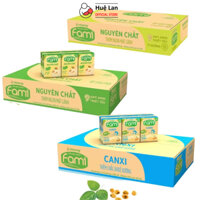 Thùng sữa đậu nành Fami Nguyên chất, Canxi Đủ vị (Thùng 36 hộp x 200ml)
