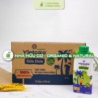 Thùng sữa dừa HỮU CƠ Vietcoco 330ml và Sữa dừa TRUYỀN THỐNG Vietcoco - Nhà hữu cơ