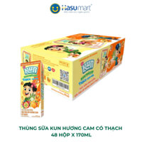 Thùng sữa Kun hương cam có thạch 48 hộp x 170ml