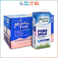 Thùng Sữa Meadow Fresh Nguyên Kem 1L - Thùng 12 Hộp - Sữa Tươi Nhập Khẩu Úc