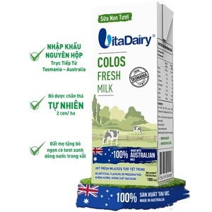 Thùng sữa non tươi VitaDairy Colos Fresh Milk 180ml (24 hộp)