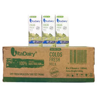 Thùng sữa non tươi Vitadairy Colos Fresh Milk hộp 180ml