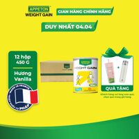 Thùng Sữa Tăng Cân Appeton Weight Gain cho Người lớn hương Vanilla lon 450g - 12 Lon
