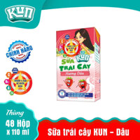 Thùng sữa trái cây Lif KUN hương dâu 48 hộp 110ml