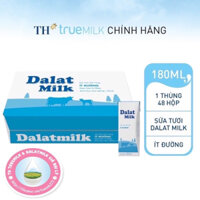 Thùng sữa tươi DaLat Milk ít đường 180ml x48hộp