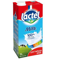 Thùng sữa tươi nguyên kem Lactel Pháp hộp 1 lít