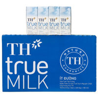 Thùng sữa tươi TH True Milk ít đường hộp 180ml