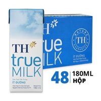 Thùng sữa tươi tiệt trùng ít đường TH True Milk 180ml (48 Hộp)