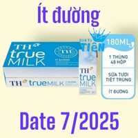 Thùng sữa tươi tiệt trùng TH True Milk Ít Đường hộp 180ml (48 hộp) "GIÁ BÁN ĐÃ TRỪ KHUYẾN MÃI"