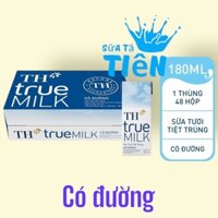 Thùng sữa tươi tiệt trùng TH True Milk Có đường hộp 180ml (48 hộp) "GIÁ BÁN ĐÃ TRỪ KHUYẾN MÃI"