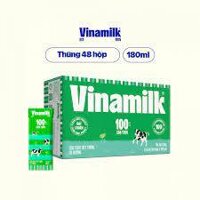 Thùng sữa tươi tiệt trùng Vinamilk Có đường/ Ít đường hộp 180ml (48 hộp)