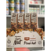 Thùng Sữa Vinamilk Super Nut 9 loại hạt ít đường thùng 24hộpx180ml (hàng không kèm quà tặng)