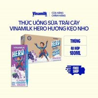 Thùng Thức uống Sữa trái cây kẹo nho Vinamilk Hero 180ml - 48 hộp/Thùng