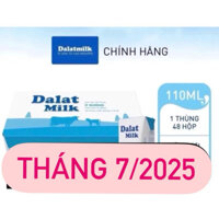 Thùng - Tiệt trùng Đà lạt milk ít đường loại 110ml DATE THÁNG T7/2025