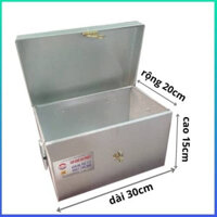 Thùng tôn đựng vật liệu,hòm tôn đựng đồ dùng cá nhân,rương tôn đựng đồ đa năng có khóa Kích thước30x20x15cm