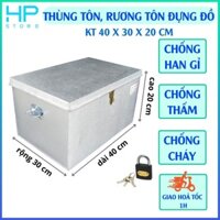 Thùng tôn và rương tôn đa năng - Lưu trữ đồ dùng an toàn với khóa bảo mật (KT 40x30x20cm)