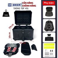 Thùng top, thùng sau, hộp đựng đồ xe máy moto vỏ nhôm dày 2mm dung tích 22L 28L 35L 36L 38L 45L
