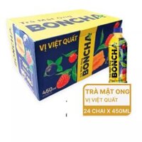 Thùng trà mật ong vị việt quất Boncha chai 450ml (24 Chai)