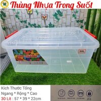 🌱Thùng Trong Suốt 30 Lít Nắp Kín Đa Năng - Nhựa Hiệp Thành ,An Toàn Thực Phẩm 🌱 Tổng Kho Sài Gòn 1 🌱