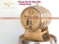 ✅Thùng ủ rượu gỗ sồi 50 lít mẫu 6 đai inox