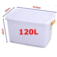 Thùng Vuông Nhựa Duy Tân 120 Lít Có Bánh Xe No.213-Kích thước 74.5 x 53 x 45 cm