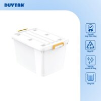 Thùng vuông nhựa DUY TÂN 55 lít có bánh xe tiện lợi dễ dàng di chuyển - Thùng trắng