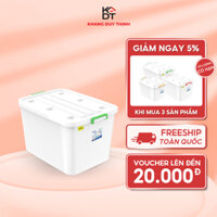 Thùng Vuông Nhựa Duy Tân, Thùng Đựng Đồ Có Bánh Xe Và Tay Xách Tiện Lợi, Dung Tích Lớn