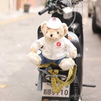 Thùng xe máy Búp bê gấu bông có thể tháo rời Hộp Đuôi Xe Điện số 9 đồ trang trí búp bê gấu 6SCL