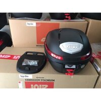 Thùng xe máy givi mẫu B270N kèm đế đệm và bát gắn, mới 100%