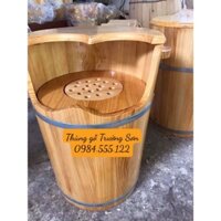 Thùng xông chân, xông phụ khoa, xong đầu bằng gỗ kèm bàn lăn chân dùng trong spa, tại nhà giúp lưu thông máu, ngủ ngon