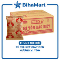 [THÙNG100GÓI-COLUSA- Mì Miliket gói giấy đen hương vị Tôm, Mì tôm gói giấy đen Miliket, Mì giấy Miliket Colusa (65g/gói)