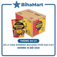 THÙNG24LY-PALDO- Mì ly xào Koreno Bulgogi phô mai cay hương vị Bò cay, Mì Koreno Bò xào Bulgogi phô mai cay ly (65g/ly)