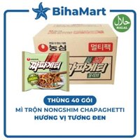 THÙNG40GÓI-NONGSHIM- Mì trộn tương đen Chapagetti hương vị Không cay, Mì tương đen không cay gói, Mì Hàn Quốc (140g/gói)