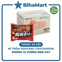 THÙNG40GÓI-SAMYANG- Mì trộn Samyang Chacharoni hương vị Jjajang cay, Mì trộn tương đen cay Chacharoni Samyang (140g/gói)