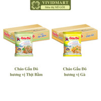 THÙNG50GÓI-ASIAFOODS- Cháo Gấu Đỏ 2 vị: Thịt bằm, Gà, Cháo Thịt bằm Gấu Đỏ, Cháo Gà Gấu Đỏ, Cháo ăn liền Gấu Đỏ 50g/gói