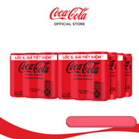 Thùng/Lốc 24 Lon Nước Ngọt Giải Khát Không Đường Coca-Cola Zero 320ml/Lon