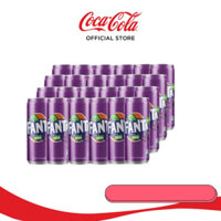 Thùng/lốc 24 Lon Nước Ngọt Giải Khát Có Gas Fanta Nho 320ml/Lon - date mới