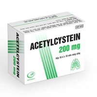 Thuốc Acetylcystein 200mg Mipharmco tiêu nhầy trong bệnh viêm phế quản, bệnh nhầy nhớt (10 vỉ x 10 viên)
