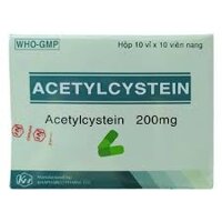 Thuốc Acetylcystein 200mg Khapharco tiêu nhầy trong bệnh viêm phế quản, bệnh nhầy nhớt (10 vỉ x 10 viên)