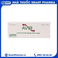 Thuốc Acyclovir brawn 200mg điều trị nhiễm Herpes simplex, Varicella zoster (5 vỉ x 10 viên)
