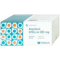 Thuốc Acyclovir Stella 800mg điều trị nhiễm Herpes simplex, Herpes zoster, thủy đậu (7 vỉ x 5 viên)