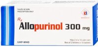Thuốc Allopurinol 300mg Domesco điều trị tăng acid uric máu, sỏi thận (2 vỉ x 10 viên)