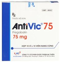 Thuốc Antivic pregabalin 75 An Thiên điều trị đau thần kinh trung ương và ngoại biên (10 vỉ x 10 viên)
